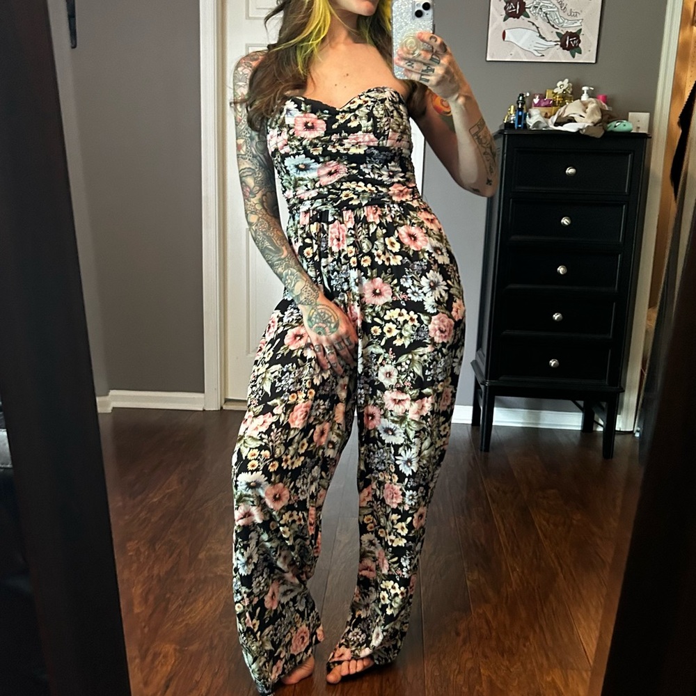 Strapless floral Jumper